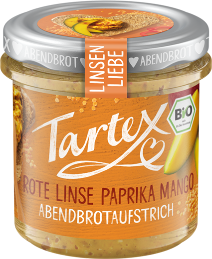 Tartex Linsen Liebe Rote Linse Paprika Mango Aufstrich Bio