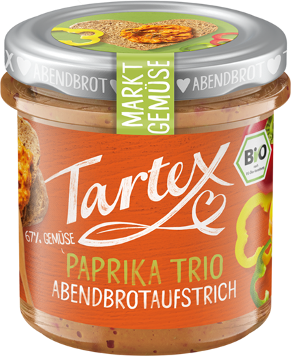 Tartex Marktgemüse Paprika Trio Bio Abendbrotaufstrich