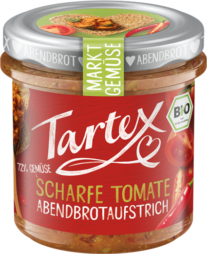 Tartex Marktgemüse Scharfe Tomate Bio Abendbrotaufstrich