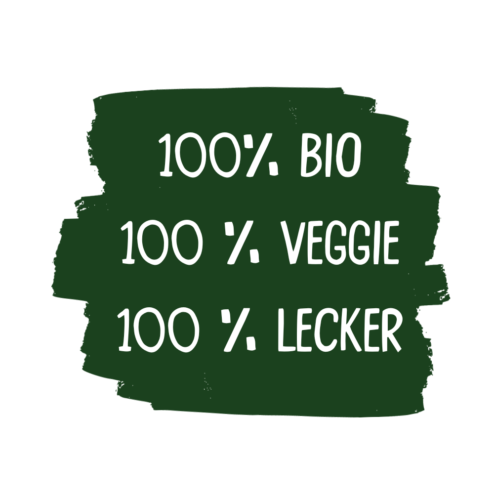 Wer wir sind: 100% Bio, 100% Veggie, 100% lecker